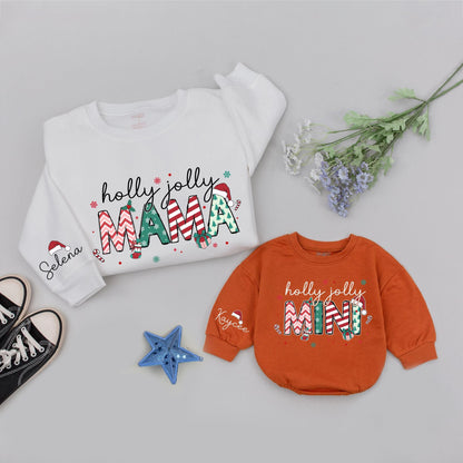 Holly Jolly Matching Family Christmas Sweatshirts: Dada, Mama, Mini Retro Sweaters, Festive Holiday Outfit, Vintage Christmas Gift Sweatshirts