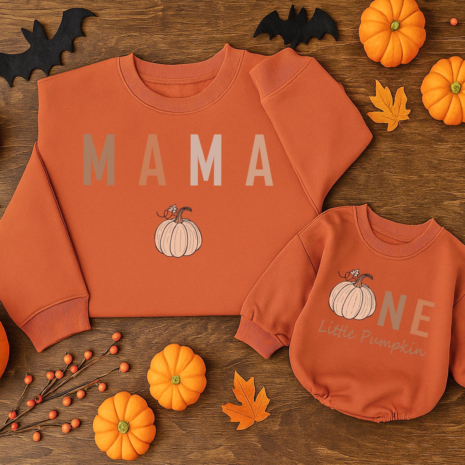 One Little Pumpkin Family Sweatshirts Matching Birthday Outfits Mommy and Me Fall Thanksgiving Gifts
