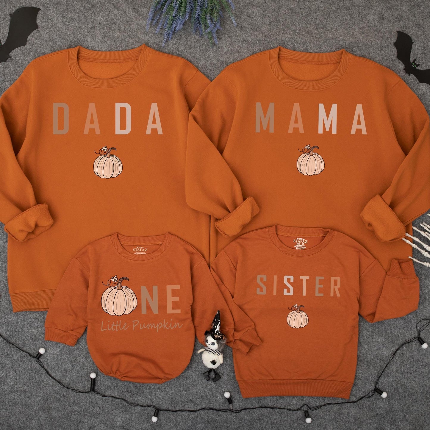 One Little Pumpkin Family Sweatshirts Matching Birthday Outfits Mommy and Me Fall Thanksgiving Gifts