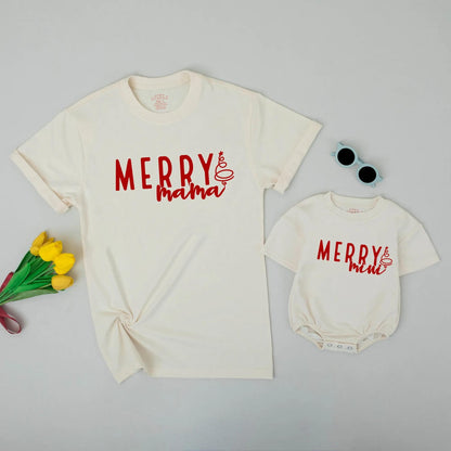Merry Dada Mama Mini Christmas Sweatshirts, Matching Family Holiday Outfit, Fun Playful Design, Modern Christmas Tree, Comfy Winter Sweaters, Soft Cotton Blend