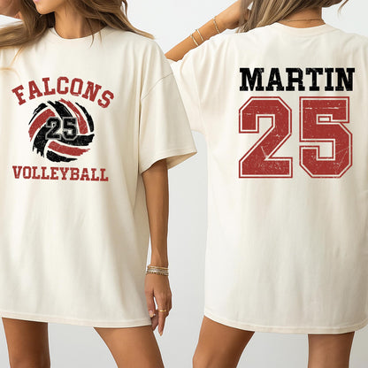 Custom Volleyball Mom Shirt, Personalized Team Name & Number Game Day Tee for Fans, Sports Gift