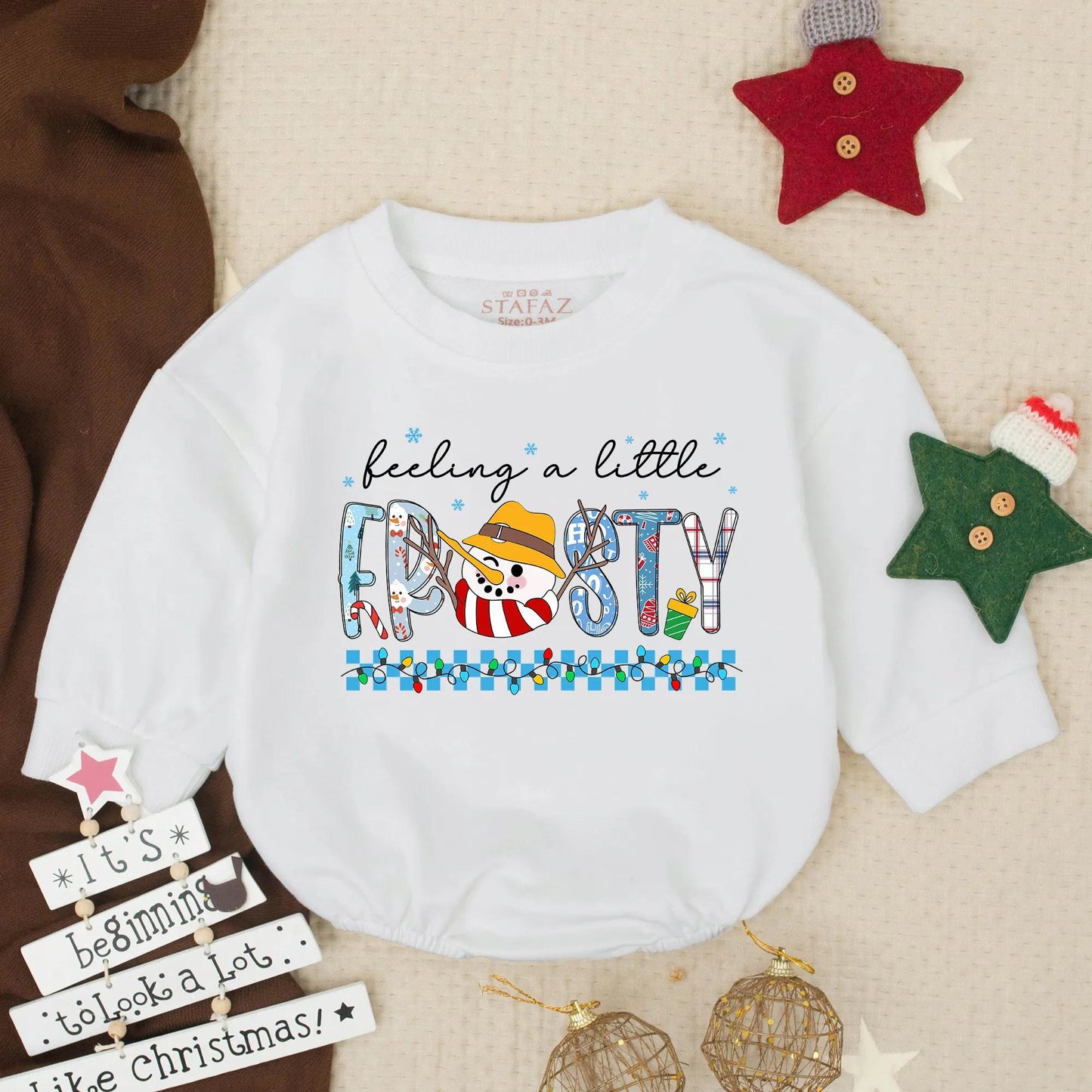 Feelin' Frosty Snowman Baby Romper Winter Christmas Infant Bodysuit Holiday Newborn Outfit Cute Festive Baby Shower Gift Toddler Christmas Wear