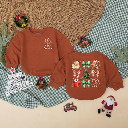 Caroline Custom Christmas Bow Romper, Vintage Baby Girl Bodysuit, Red Holiday Outfit, Xmas Snowflakes Gift, Baby Girl First Christmas Clothes (139 chars)