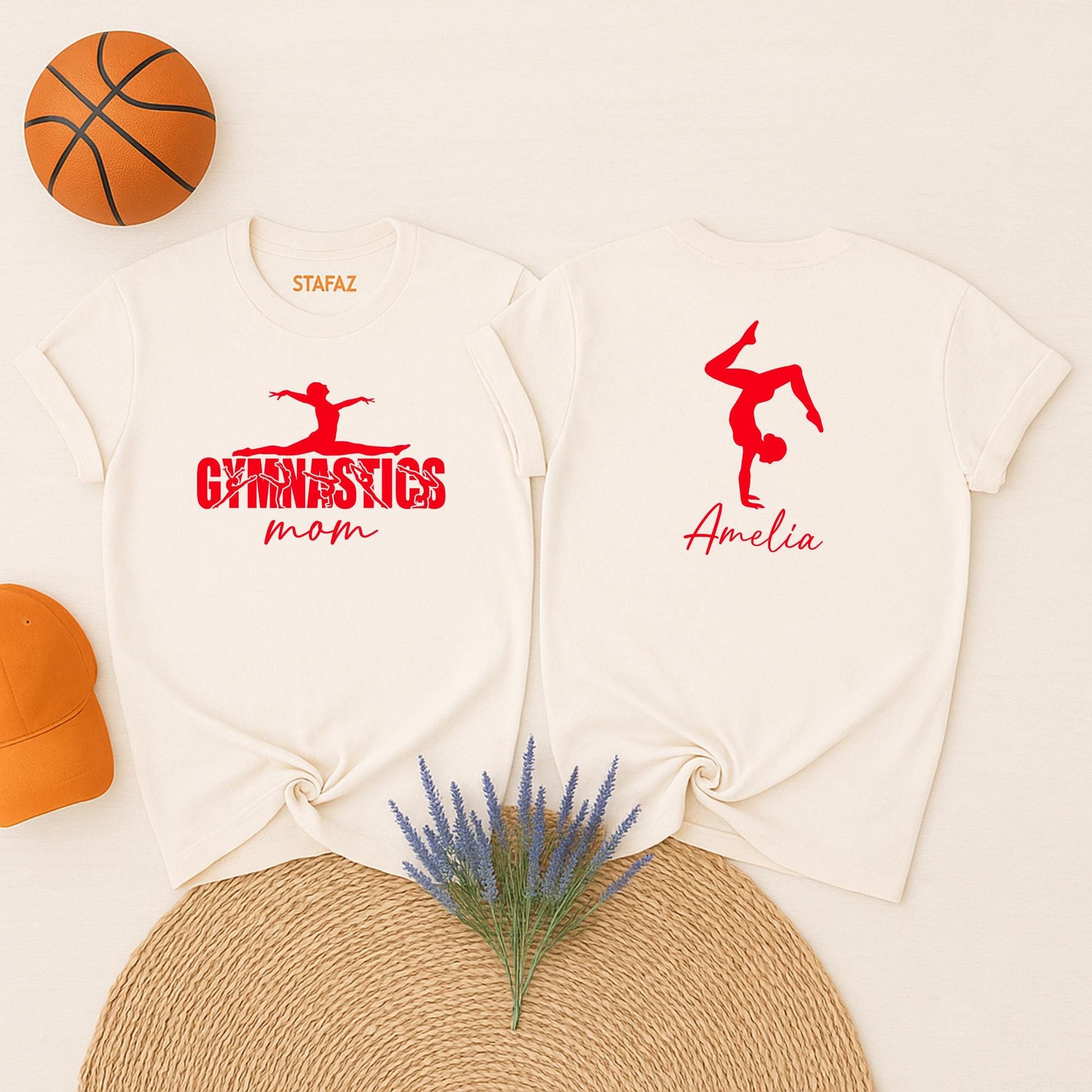 Custom Name Gymnastics Mom Shirt Proud Gymnast Mother Support Tee for Team Game Day Gift