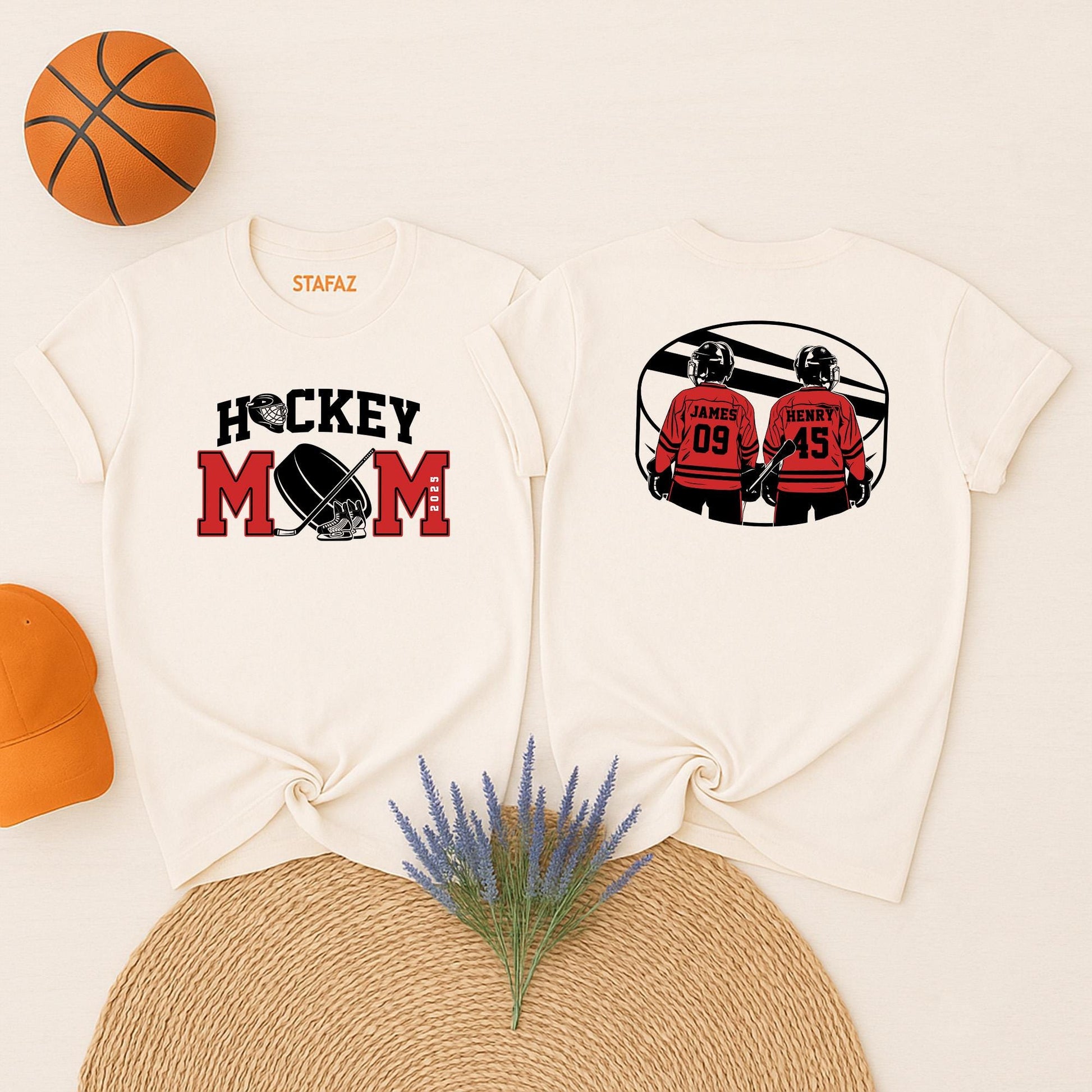 Custom Hockey Mom Shirt Game Day Style Personalized Name and Number for High School Team Gifts