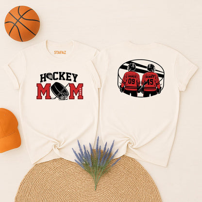Custom Hockey Mom Shirt Game Day Style Personalized Name and Number for High School Team Gifts