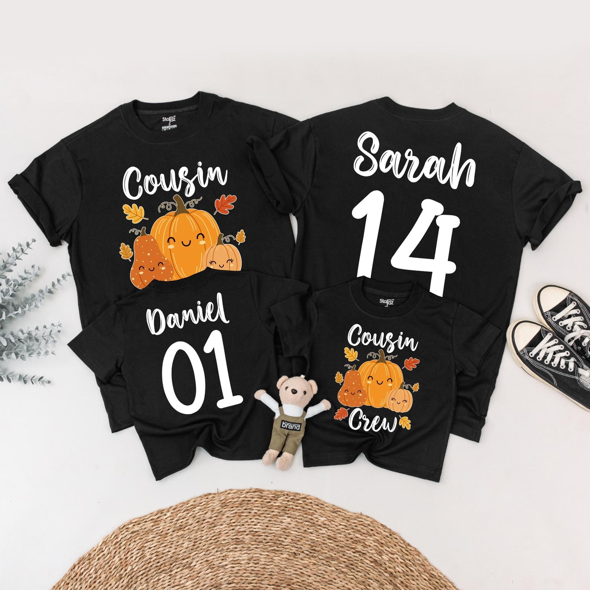 Cousin Crew Pumpkin Patch Matching Shirts, Custom Birthday Fall Outfit, Thanksgiving Tee, Autumn Family, Cute Pumpkins, Personalized Number Shirt (139)