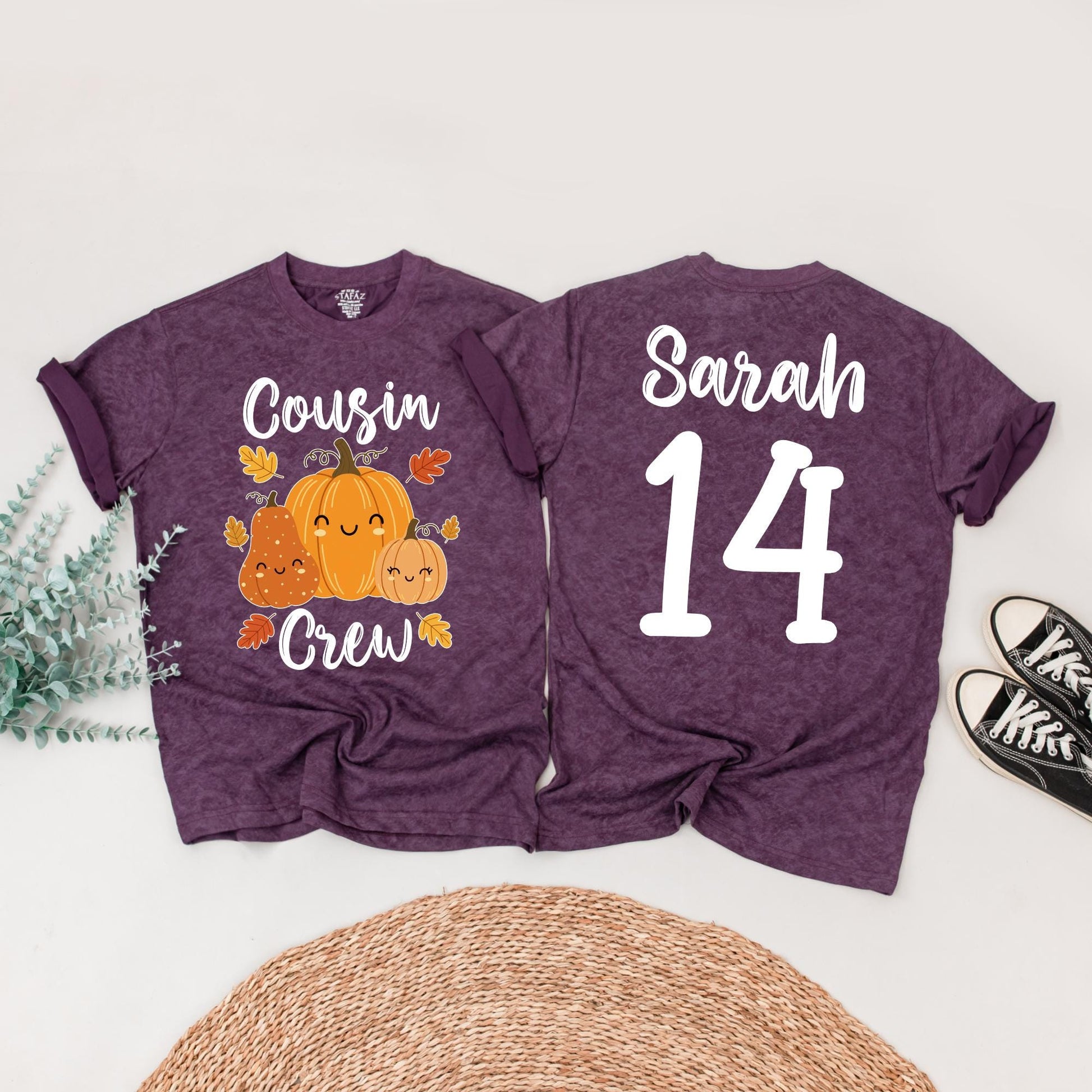 Cousin Crew Pumpkin Patch Matching Shirts, Custom Birthday Fall Outfit, Thanksgiving Tee, Autumn Family, Cute Pumpkins, Personalized Number Shirt (139)