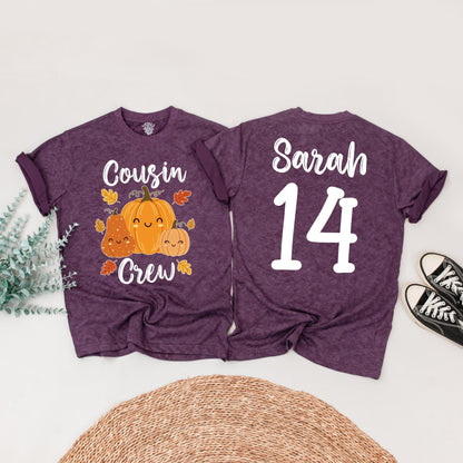 Cousin Crew Pumpkin Patch Matching Shirts, Custom Birthday Fall Outfit, Thanksgiving Tee, Autumn Family, Cute Pumpkins, Personalized Number Shirt (139)