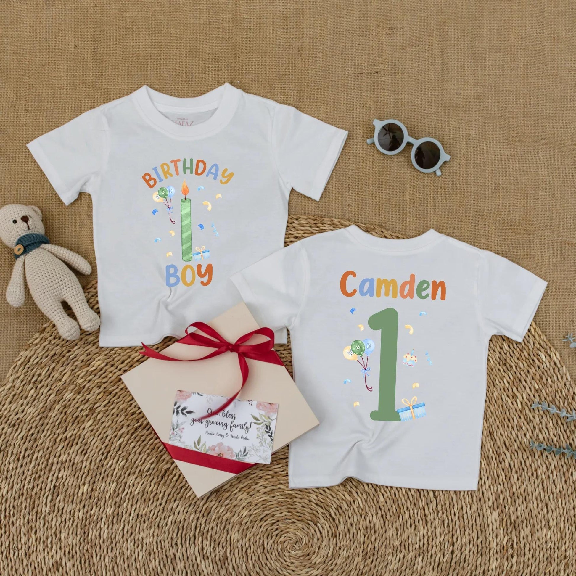 Personalized 1st Birthday Boy Romper, Custom Name Outfit, Fun Balloons & Confetti Design, First Birthday Party Gift, Baby Shower Keepsake (138 chars)