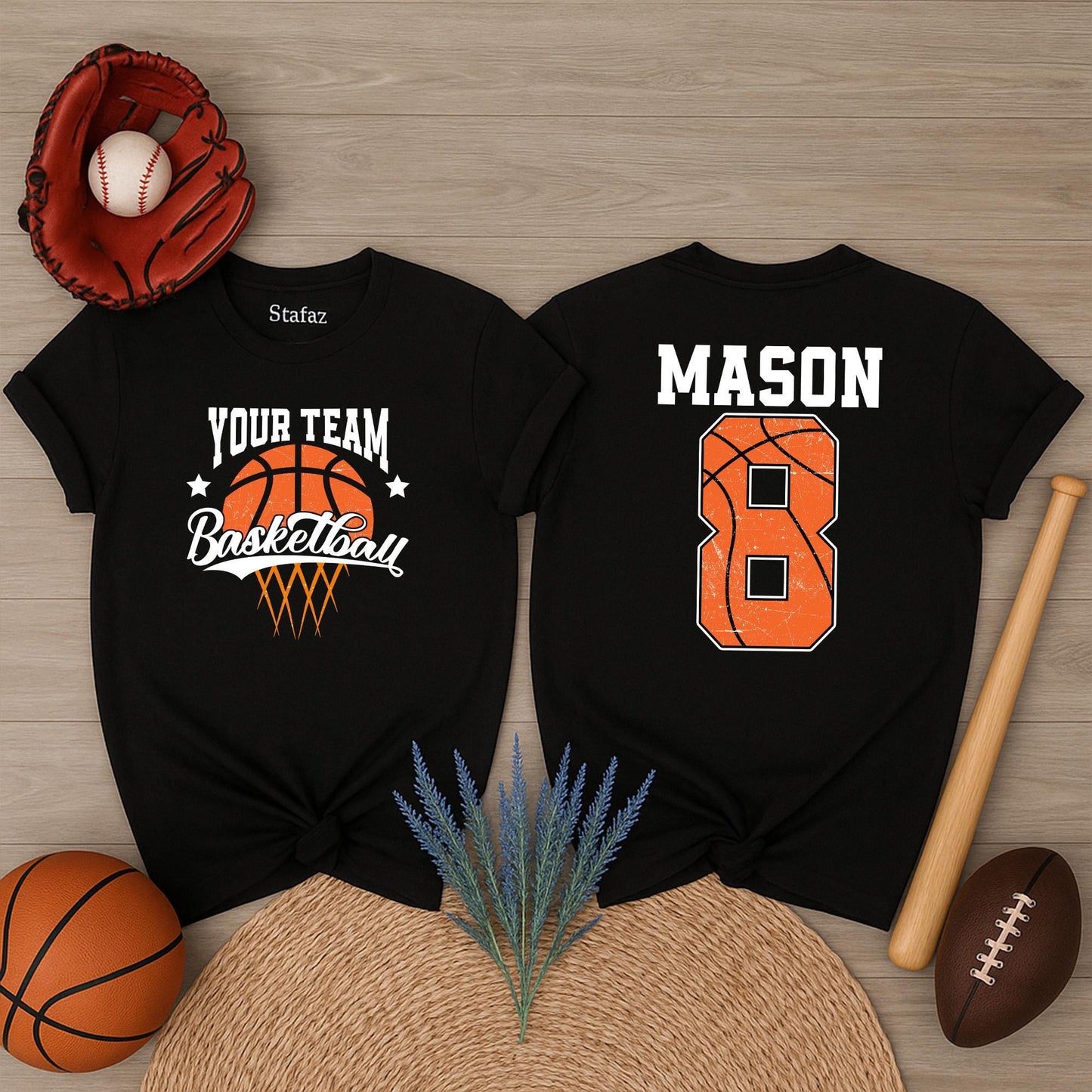Personalized Basketball Team Sweater, Custom Player Number Shirt, Basketball Mom Tee, Game Day Hoops Fan Gift, Mascot Name on Net Jersey Style Top (139 chars)
