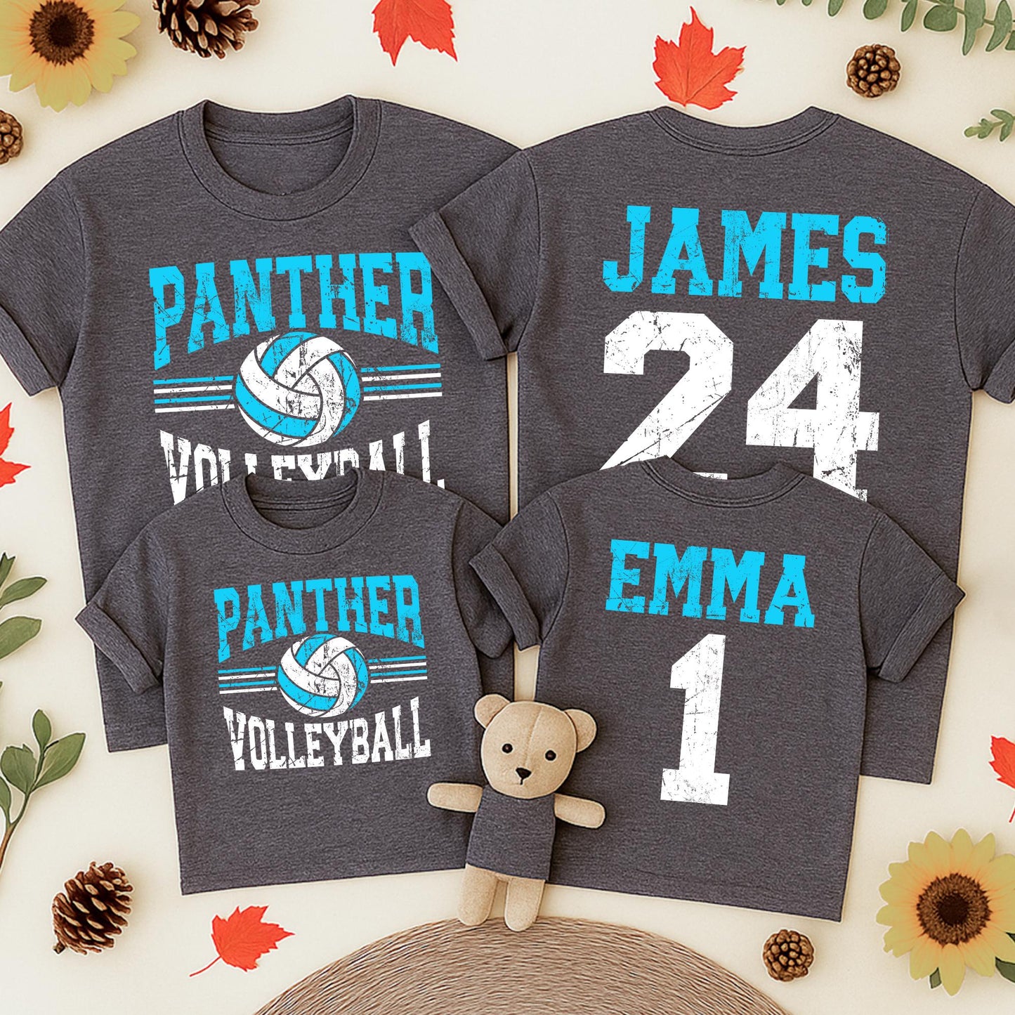 Custom Wildcats Volleyball Game Day Shirt, Personalized Name & Number Tee, Distressed Team Design, Matching Family Sports Outfit, Toddler Sizes Available