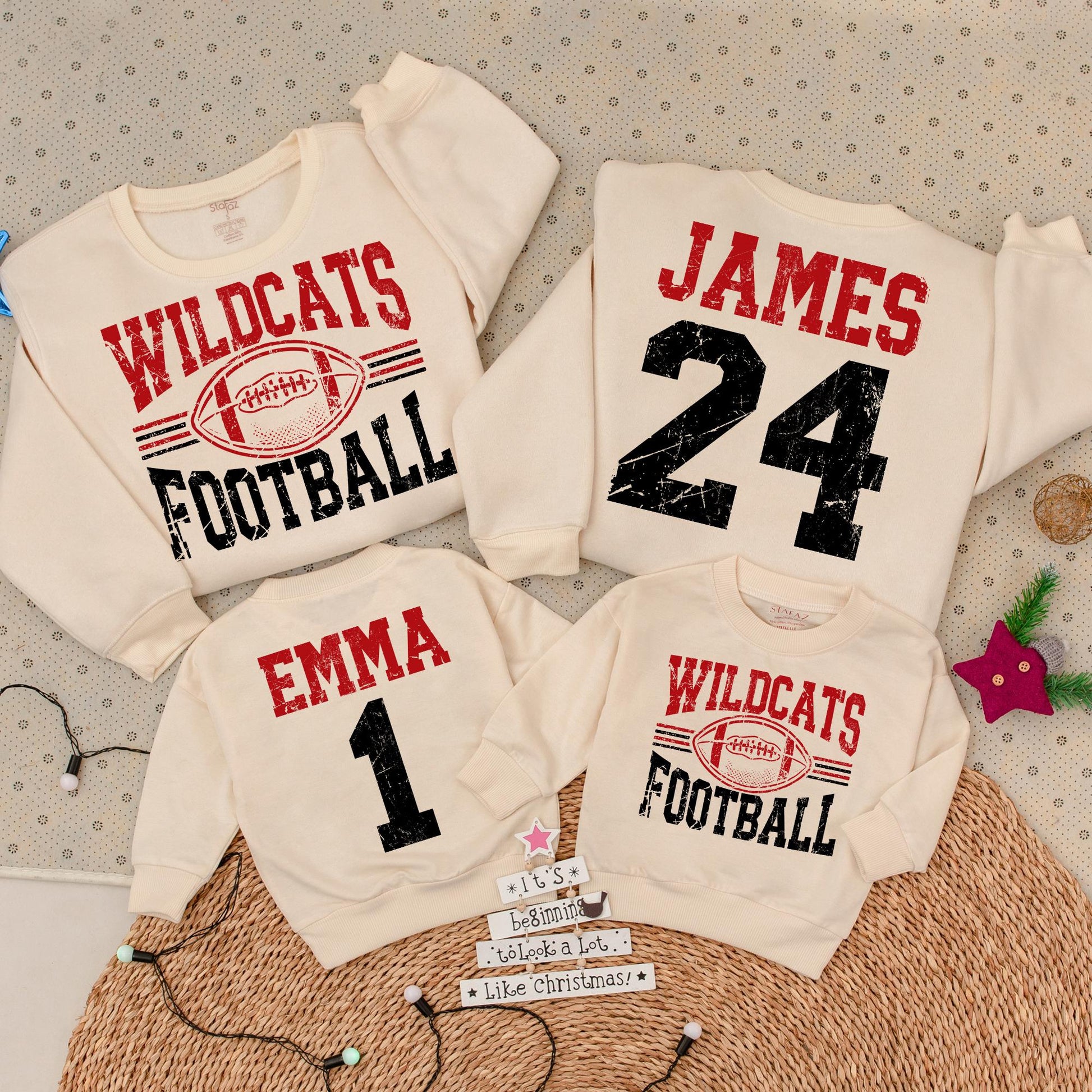 Custom Football Mom Sweatshirt Team Name Number Game Day High School Football Fan Apparel Proud Cozy Spirit Wear Gift for Her