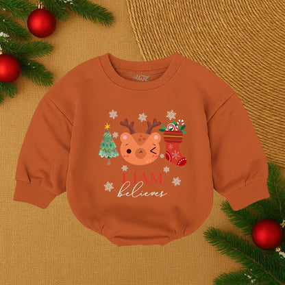 Custom Baby's 1st Christmas Romper Name Outfit, Santa Bubble Xmas Bodysuit, Toddler Girl or Boy Holiday Clothes Gift