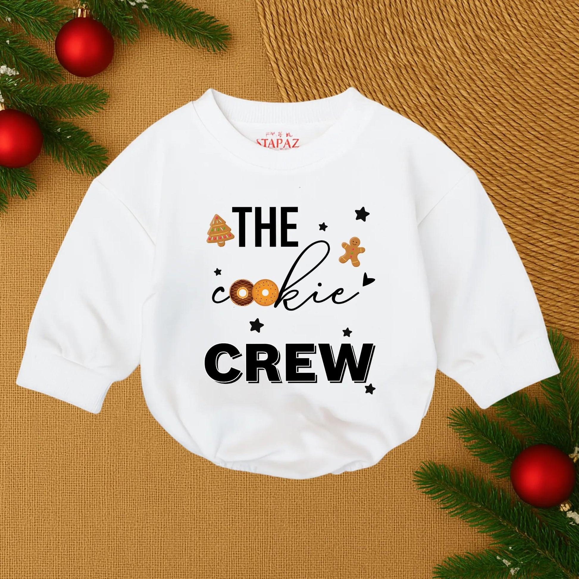 Cookie Crew Christmas Romper Baby Outfit Gingerbread Tree Design Cute Holiday Bodysuit Infant Festive Clothes Gift