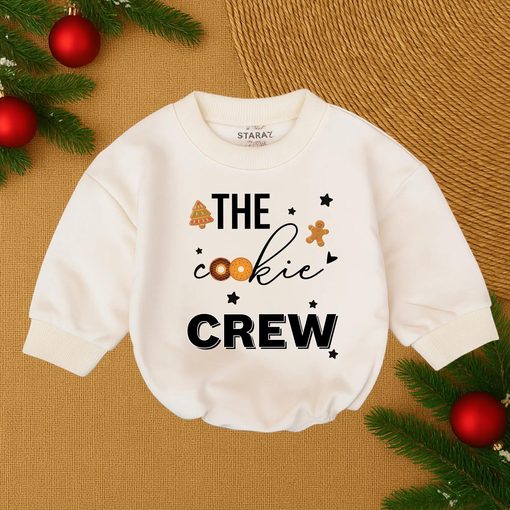 Cookie Crew Christmas Romper Baby Outfit Gingerbread Tree Design Cute Holiday Bodysuit Infant Festive Clothes Gift