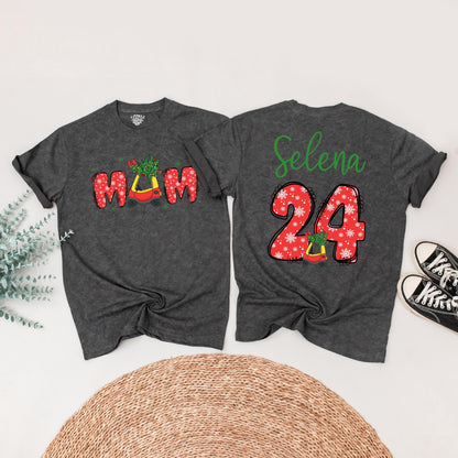 Personalized First Christmas Family Shirts with Names & Festive Snowflake Vintage Car Design Matching Outfits for Mom Dad Baby's Holiday