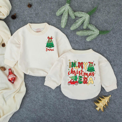 First Christmas Baby Romper, Personalized Name Infant Outfit, Red Truck Holiday Newborn Clothes, Custom Xmas Gift, Cute Winter Jumpsuit 132