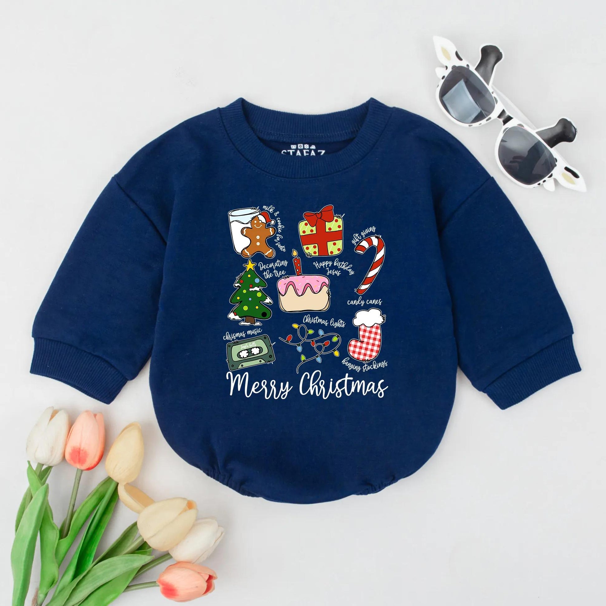 Cute Christmas Bubble Romper Gingerbread Man & Candy Cane Baby Holiday Outfit Merry Christmas Newborn Clothes Festive Gift