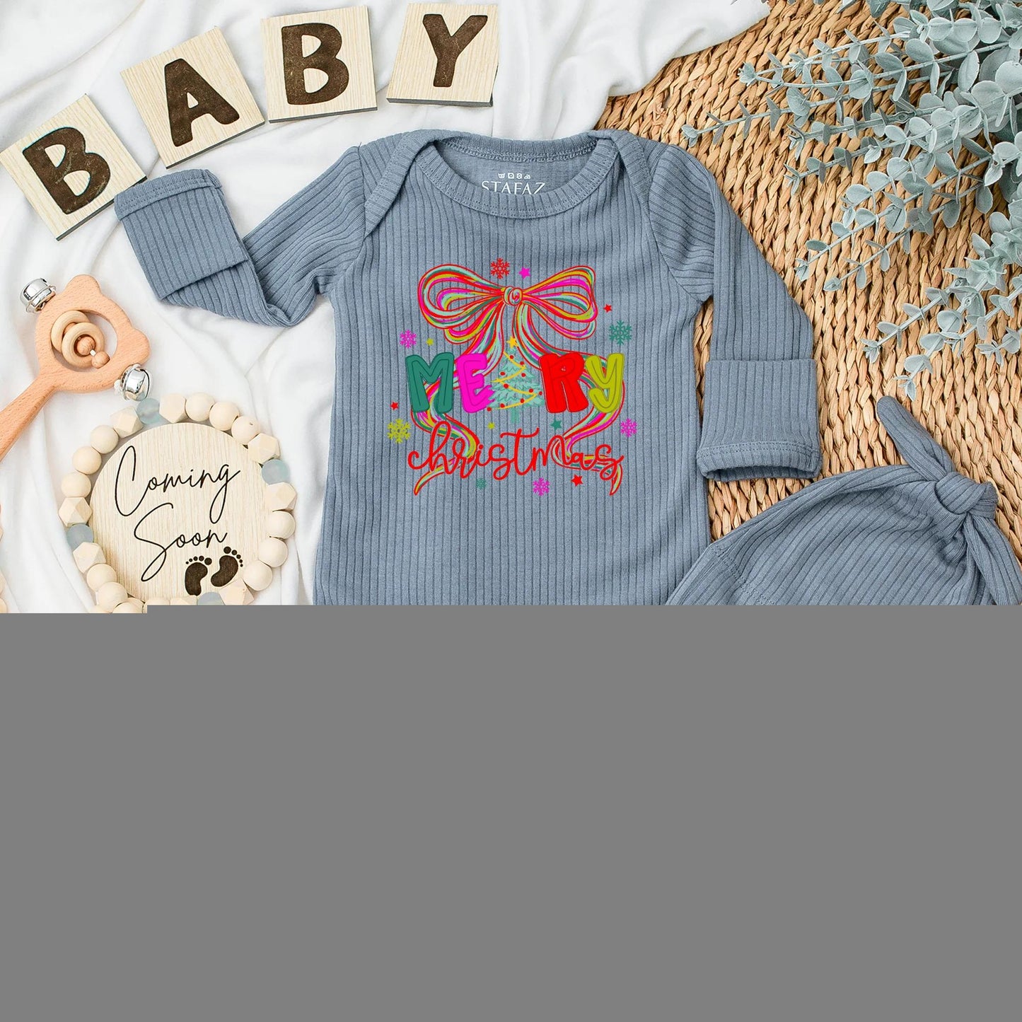 Merry Christmas Baby Bodysuit Bow Outfit, Cheerful Holiday Newborn Clothes, Red & Green Xmas, Cute Baby Girl Clothes, Christmas Gift, Shower Gift (138 chars)