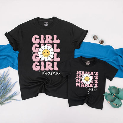 Mama and Mini Daisy Flower Matching Shirts Cute Pink Retro Mom Baby Outfits Mother's Day Gift