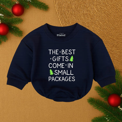 The Best Gifts Come in Small Packages Baby Bodysuit Red Festive Christmas Tree Cute Modern Holiday Baby Shower Gift