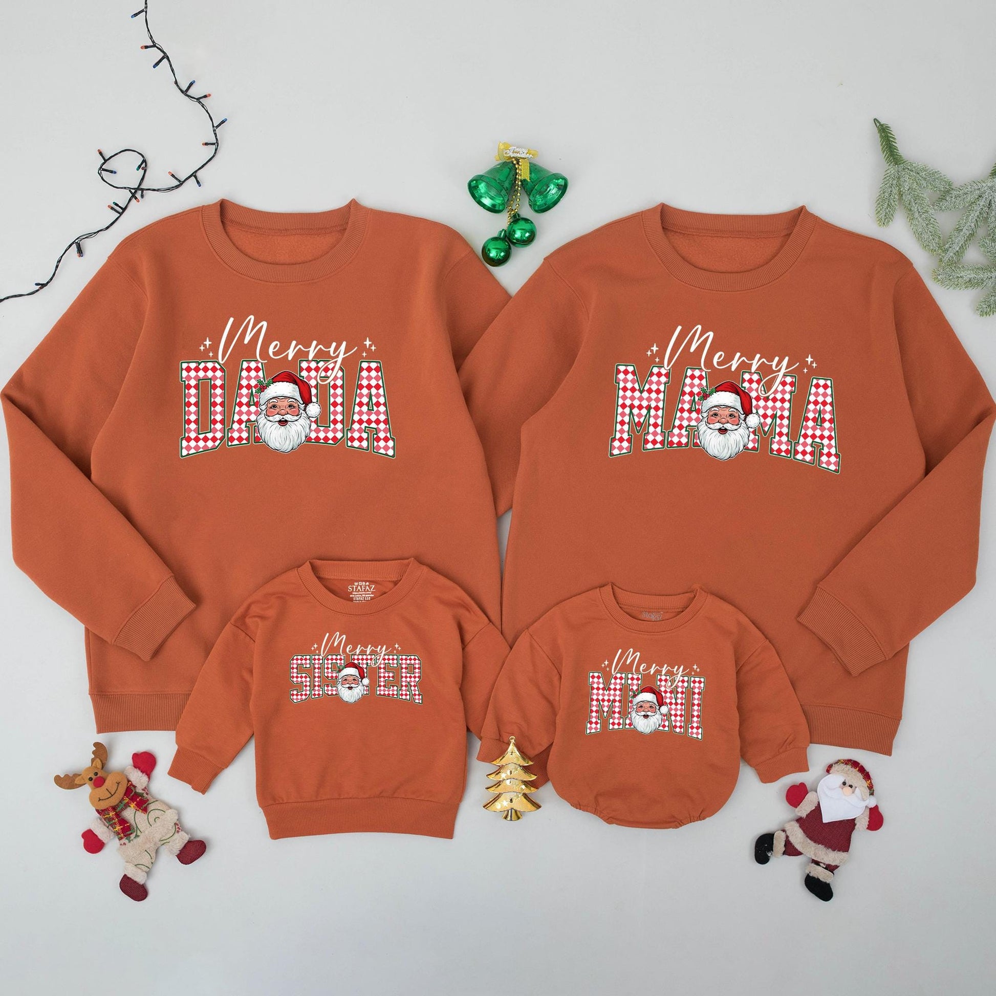 Retro Santa Claus Family Matching Christmas Sweater Cozy Merry Christmas Crewneck Winter Holiday Outfit Xmas Gift for All Ages