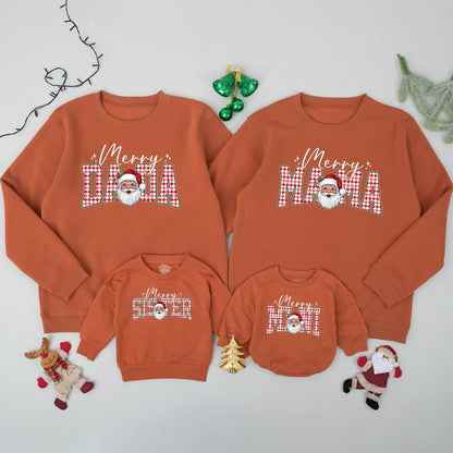 Retro Santa Claus Family Matching Christmas Sweater Cozy Merry Christmas Crewneck Winter Holiday Outfit Xmas Gift for All Ages