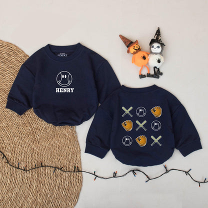 Custom Name Baseball Romper Smile Baby Bodysuit Cute Game Day Outfit Personalized Biggest Fan Little Slugger Baseball Season Short Sleeve Romper