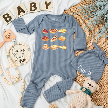 Sweet Slice Baby Girl Romper Fall Newborn Outfit Whimsical Pie Bodysuit Thanksgiving Gift Cute Pumpkin Pie Baby Clothes Autumn First Thanksgiving 134