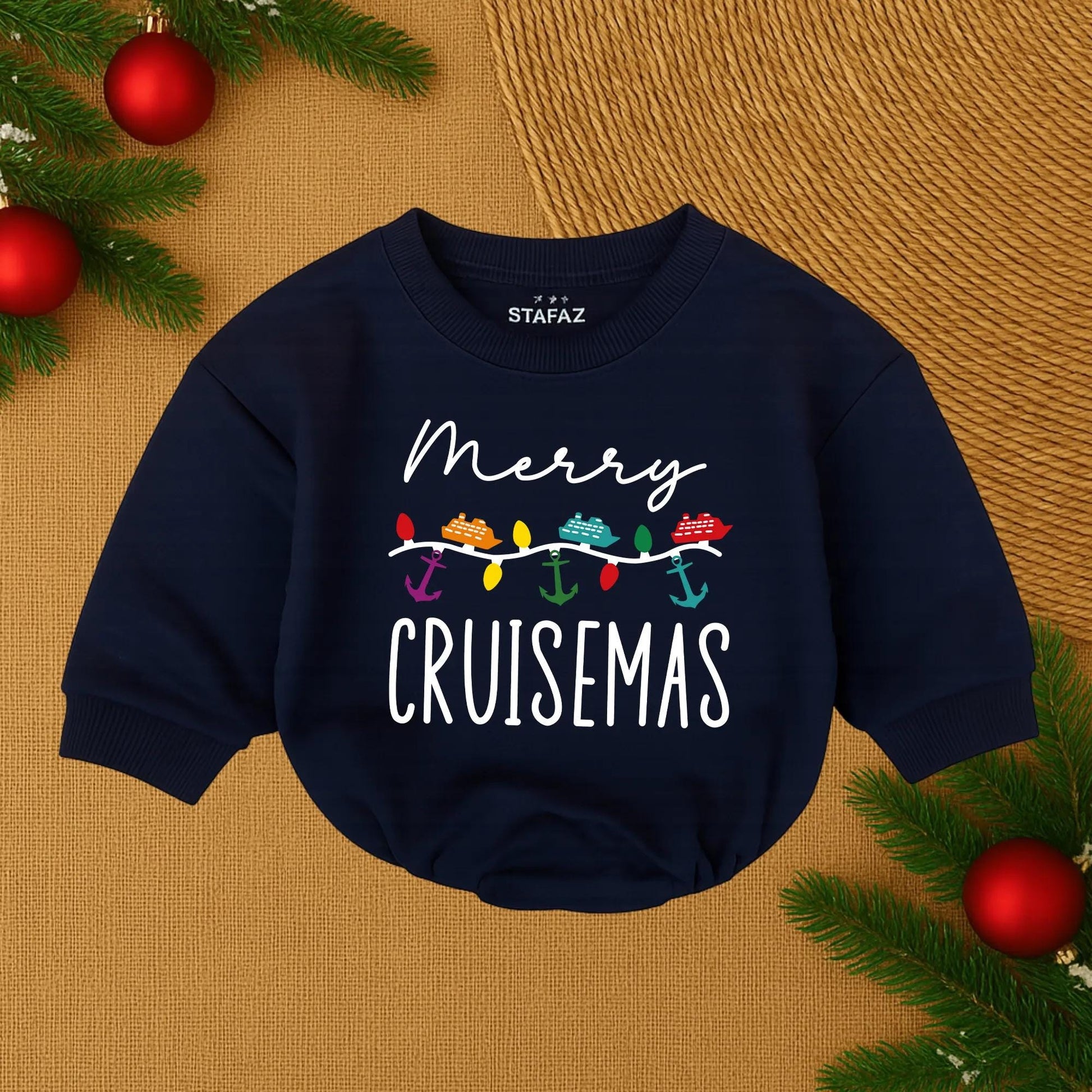 Merry Cruisemess Family Holiday Lights Cruise Sweatshirt Custom Family Christmas Cruise Vacation Fun