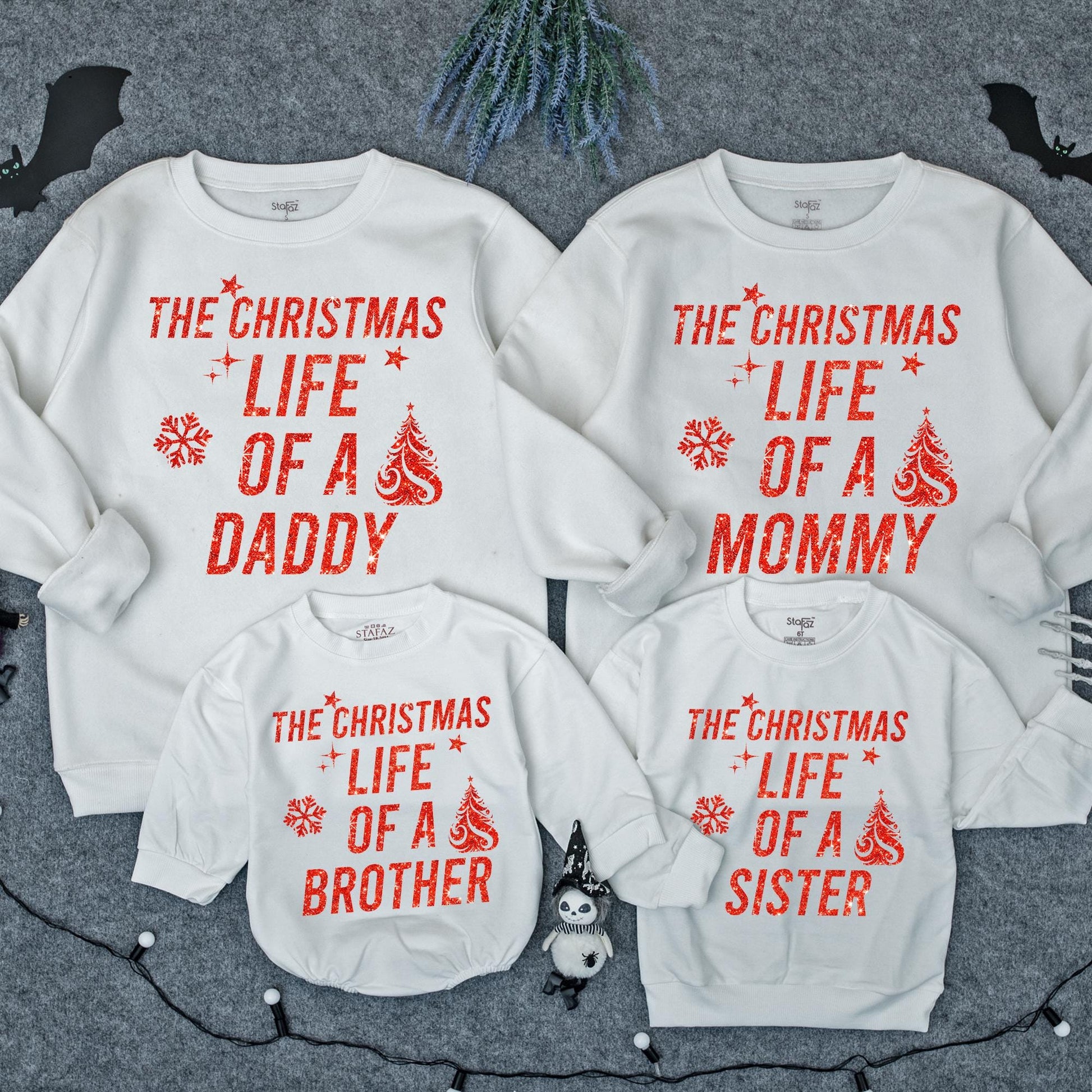 Christmas Family Matching Sweatshirts, Life of a Baby Girl Romper, Custom Name Toddler Sweater, Mommy and Me Outfits, Holiday Family Photo Shirts (137)