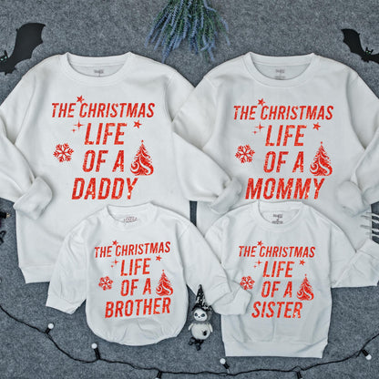 Christmas Family Matching Sweatshirts, Life of a Baby Girl Romper, Custom Name Toddler Sweater, Mommy and Me Outfits, Holiday Family Photo Shirts (137)