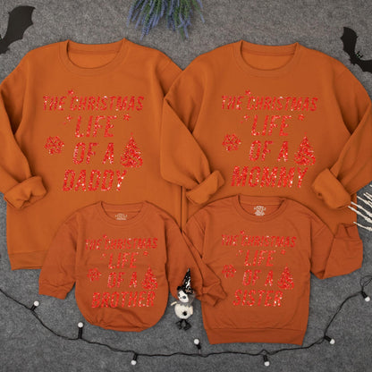 Christmas Family Matching Sweatshirts, Life of a Baby Girl Romper, Custom Name Toddler Sweater, Mommy and Me Outfits, Holiday Family Photo Shirts (137)
