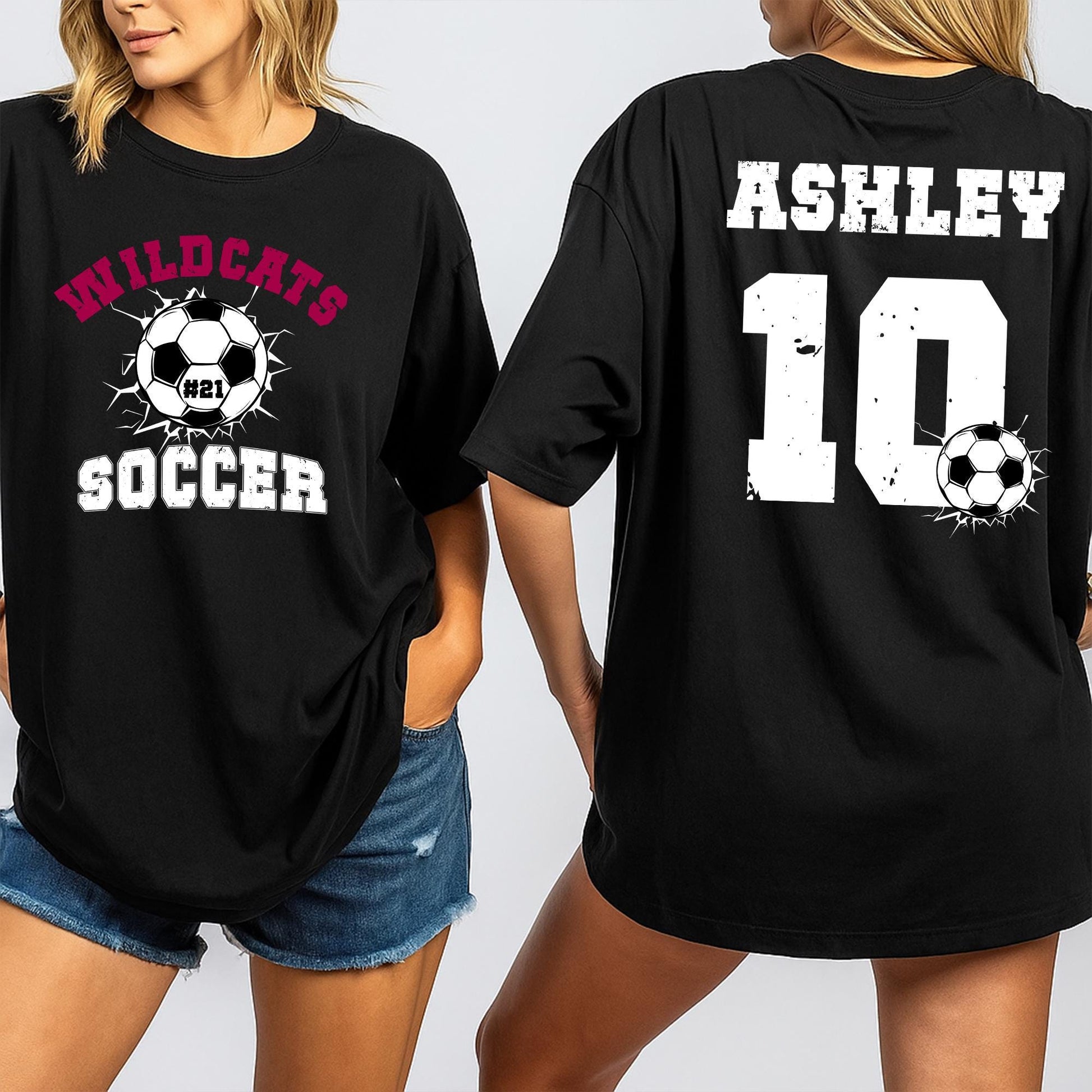 Custom Soccer Team Shirt with Name and Number: Personalized Soccer Mom Gift, Fan Tee, Soccer Number Color