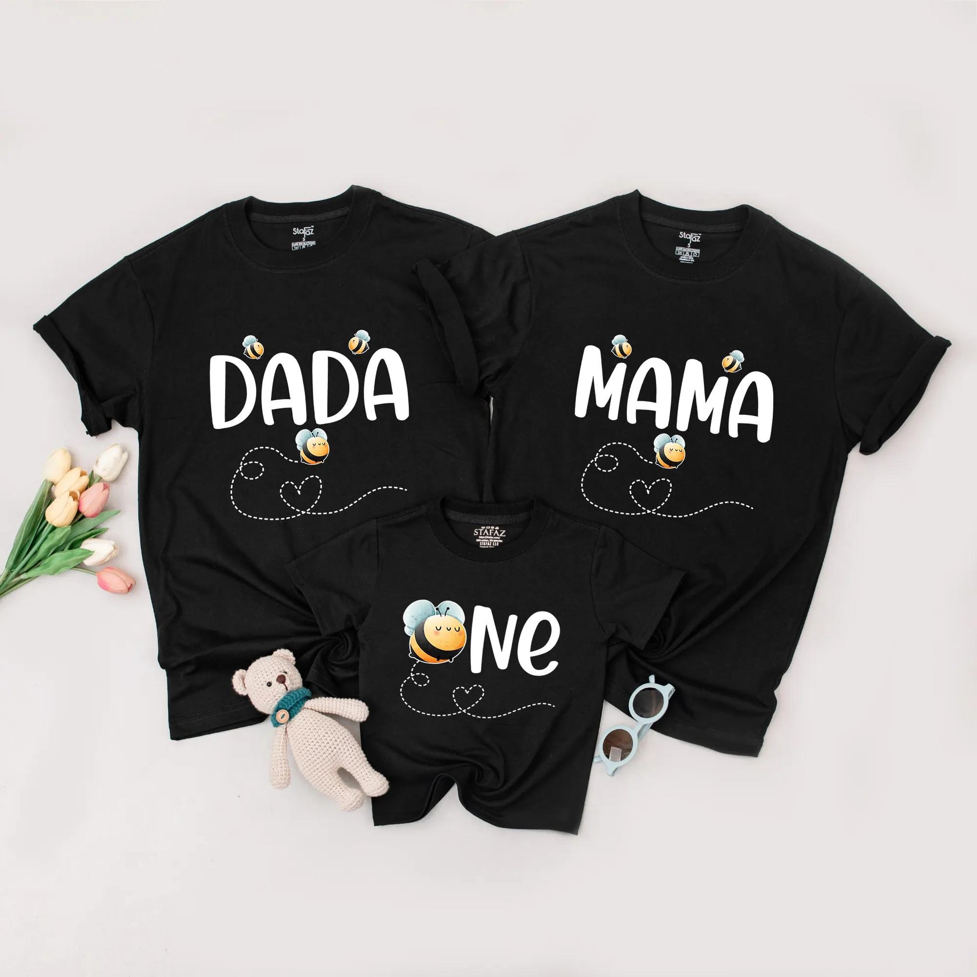 Sweet Bee Family Matching Birthday Shirts: Dada Mama One First Birthday Outfit, Cute Bumble Bee Tee, Party Celebration, Honey Bee, Matching Family,1st Birthday
