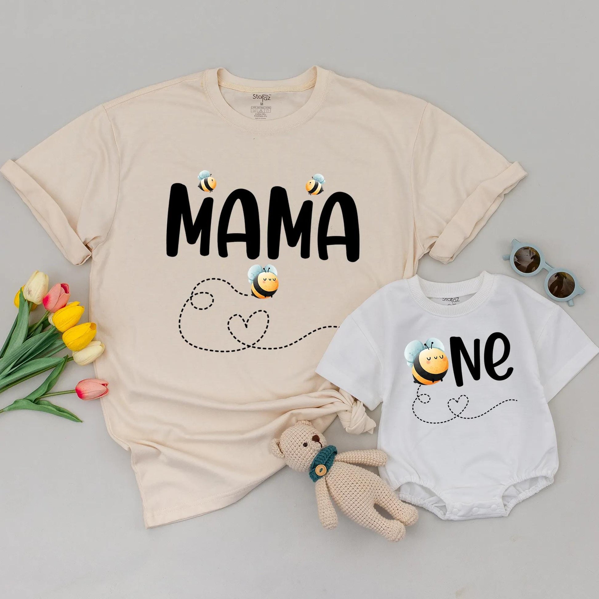 Sweet Bee Family Matching Birthday Shirts: Dada Mama One First Birthday Outfit, Cute Bumble Bee Tee, Party Celebration, Honey Bee, Matching Family,1st Birthday