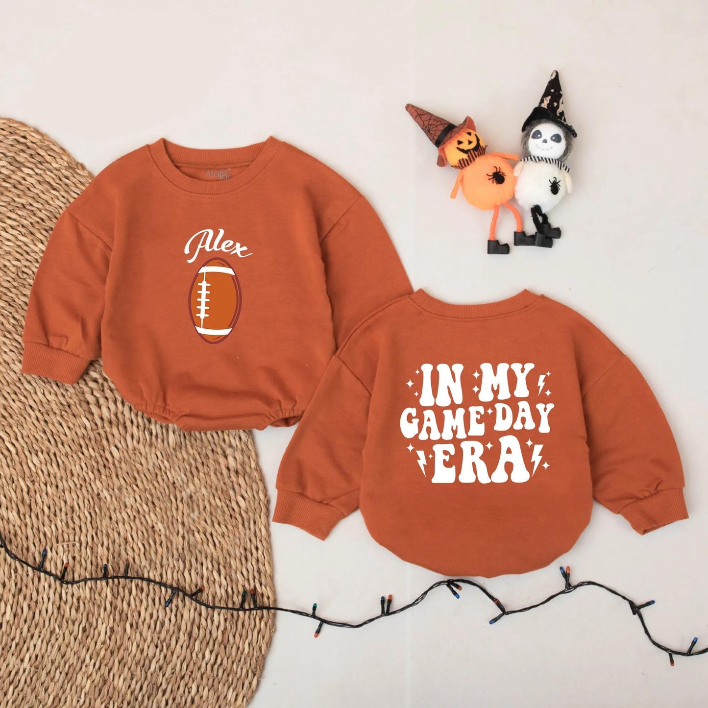 Personalized Alex Football Romper, In My Game Day Era Baby Outfit, Football Season Baby Boy Gift, Vintage Style Bodysuit