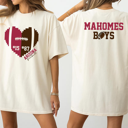 Custom Football Mom Sweatshirt, Personalized Name & Number Heart Design, Game Day Shirt, His Biggest Fan, Football Nana, School Mascot, Sons Boys Athletes