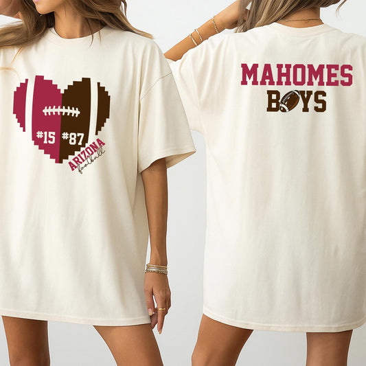 Custom Football Mom Sweatshirt, Personalized Name & Number Heart Design, Game Day Shirt, His Biggest Fan, Football Nana, School Mascot, Sons Boys Athletes