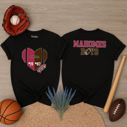 Custom Football Mom Sweatshirt, Personalized Name & Number Heart Design, Game Day Shirt, His Biggest Fan, Football Nana, School Mascot, Sons Boys Athletes