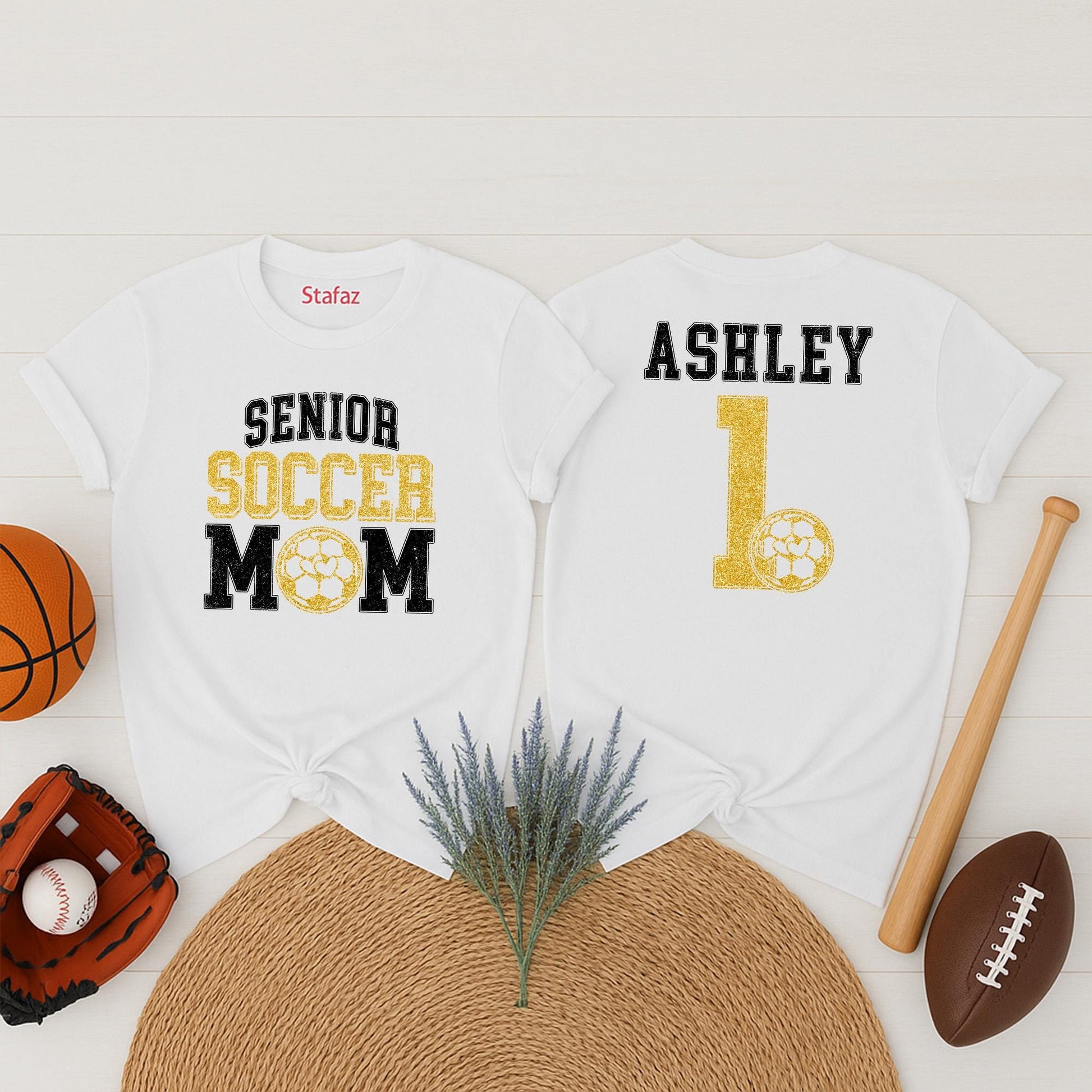 Personalized Senior Soccer Mom 2026 Shirt, Custom Name & Number Tee, Graduation Gift, Game Day Soccer Season, Proud Mom, Senior Night Apparel (139 chars)