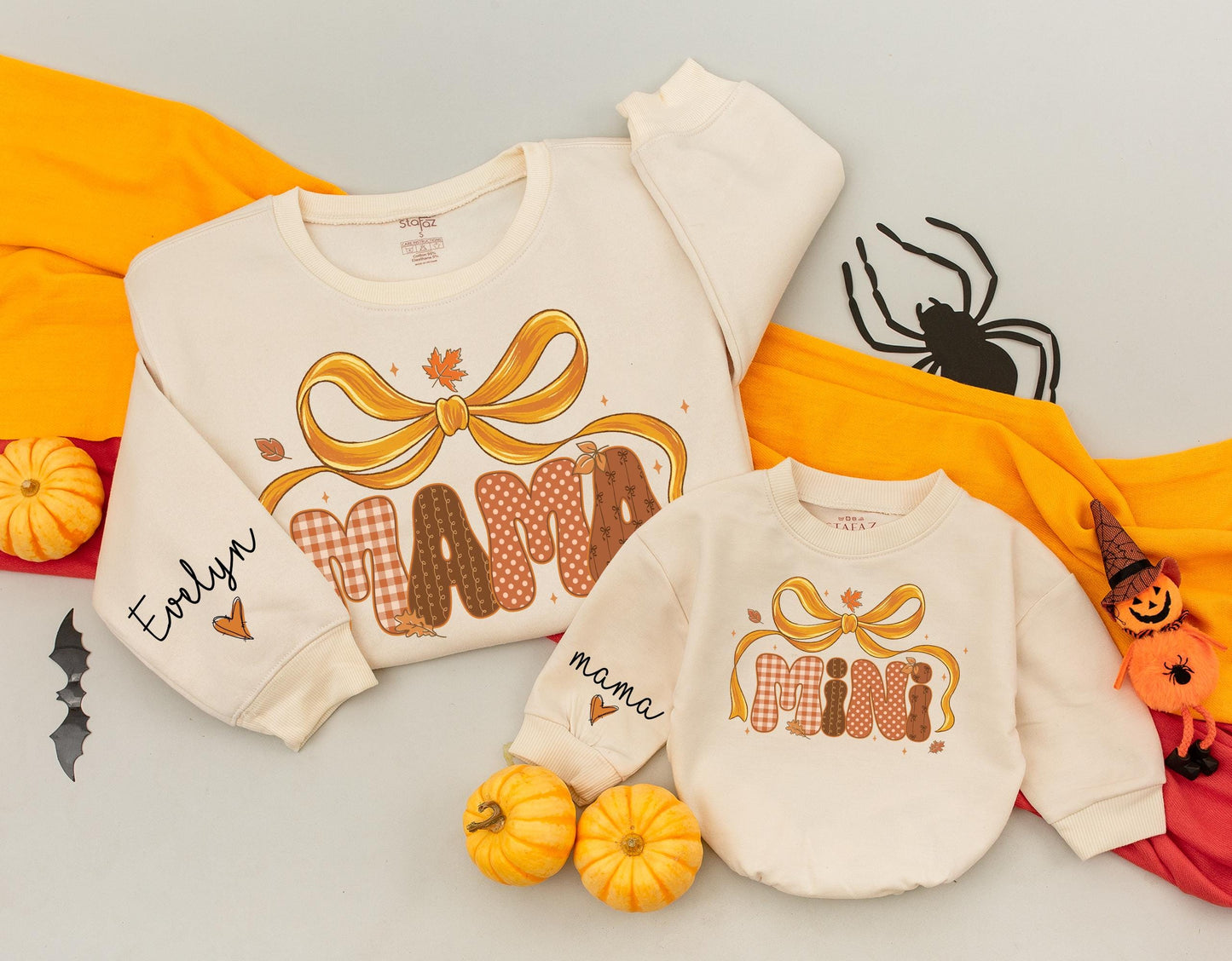 Custom Groovy Mama and Mini Matching Fall Sweatshirts Autumn Family Soft Comfortable Mom Baby Toddler Thanksgiving Outfits