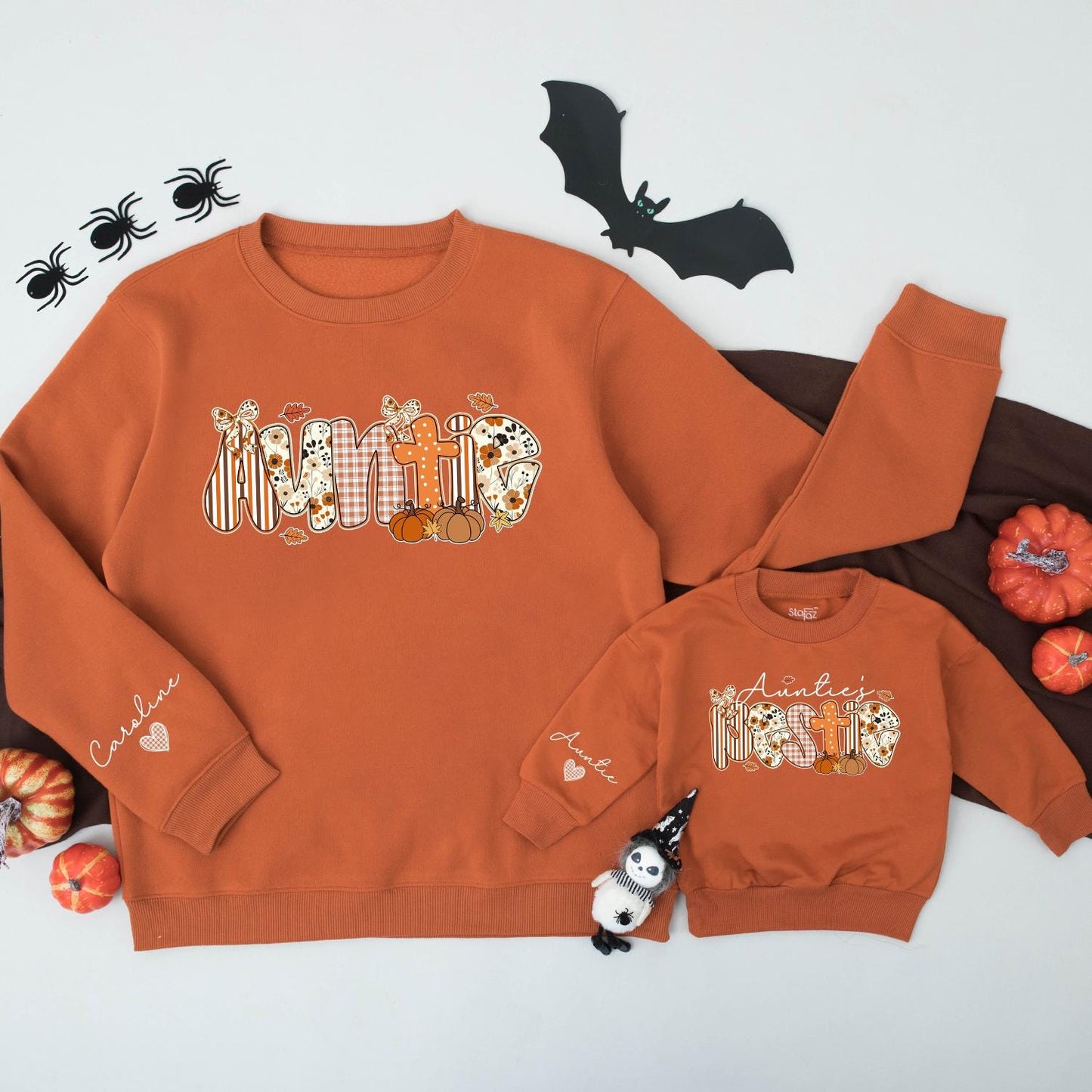 Matching Auntie & Mini Pumpkin Season Sweatshirts: Cozy Fall Outfit for Aunt and Baby, Thanksgiving Mommy and Me Sweaters, Autumn Comfort