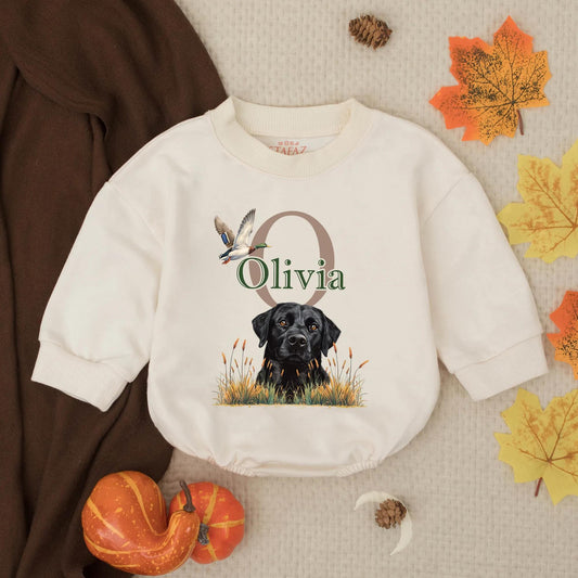 Black Lab Duck Hunting Baby Romper Outfit, Southern Boy Mallard Onesie, Rustic Hunter Clothes, Infant Toddler, Gift for Baby Shower Outdoor Boy