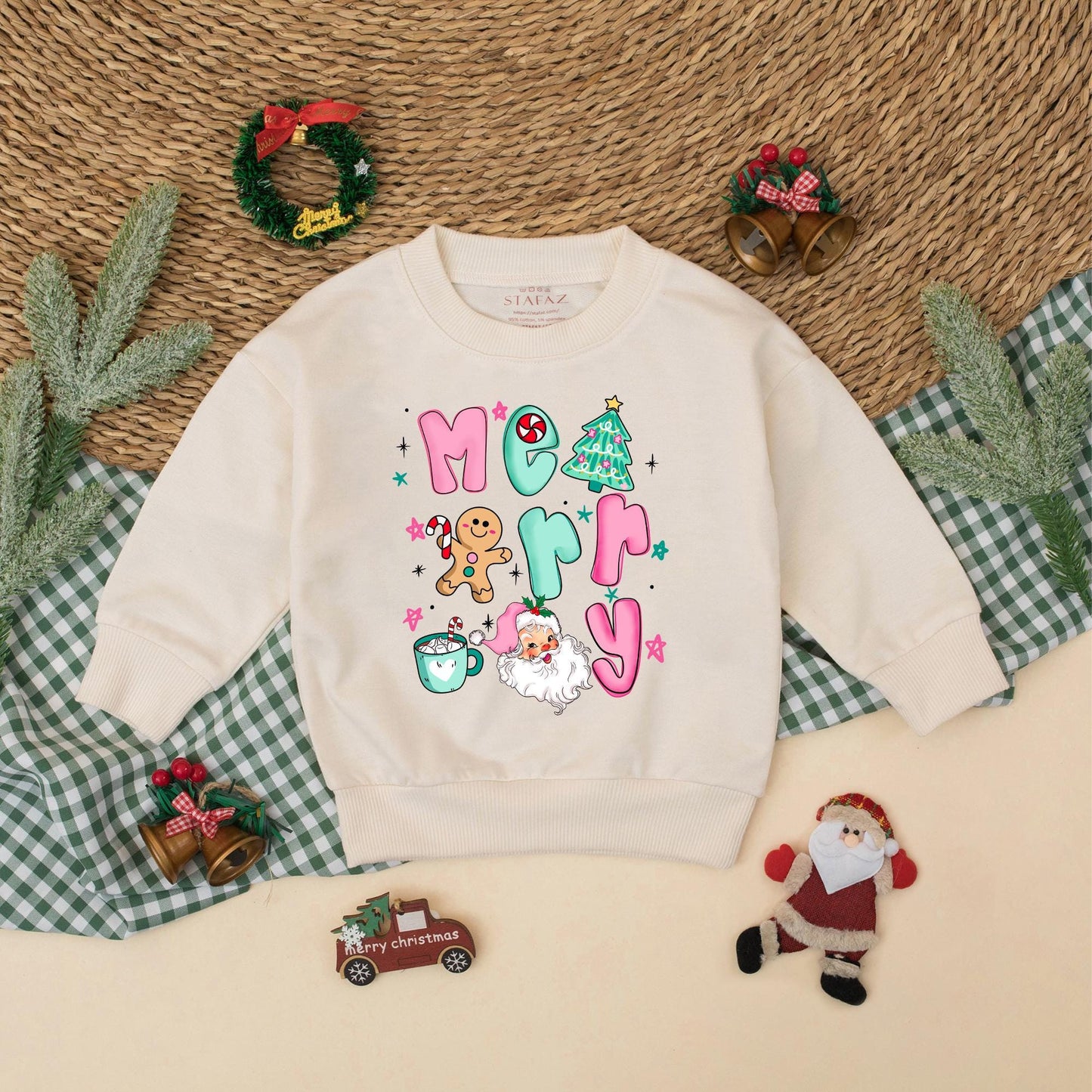 Merry Christmas Bubble Romper for Baby Girl | Cute Holiday Xmas Bodysuit Newborn Toddler Outfit | Christmas Baby Shower Gift