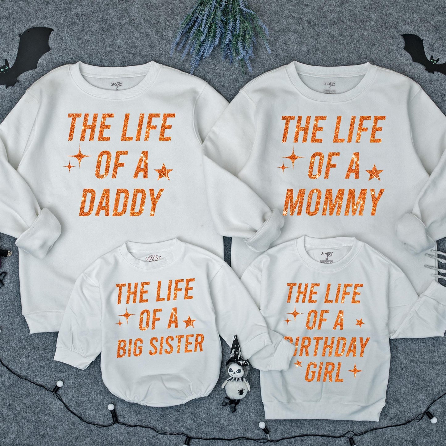 Custom The Life of a Birthday Girl Matching Family Outfits with Baby Romper and Toddler Sweatshirt perfect for Her Celebration