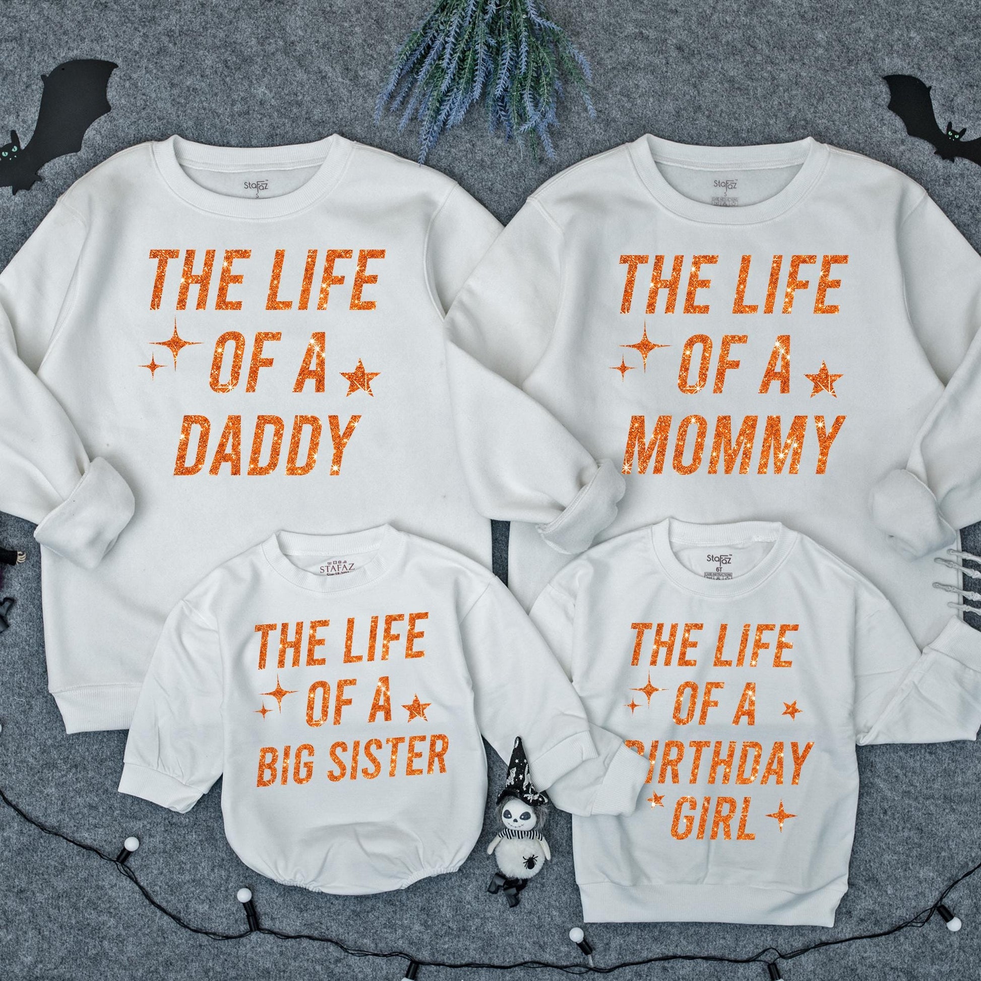 Custom The Life of a Birthday Girl Matching Family Outfits with Baby Romper and Toddler Sweatshirt perfect for Her Celebration