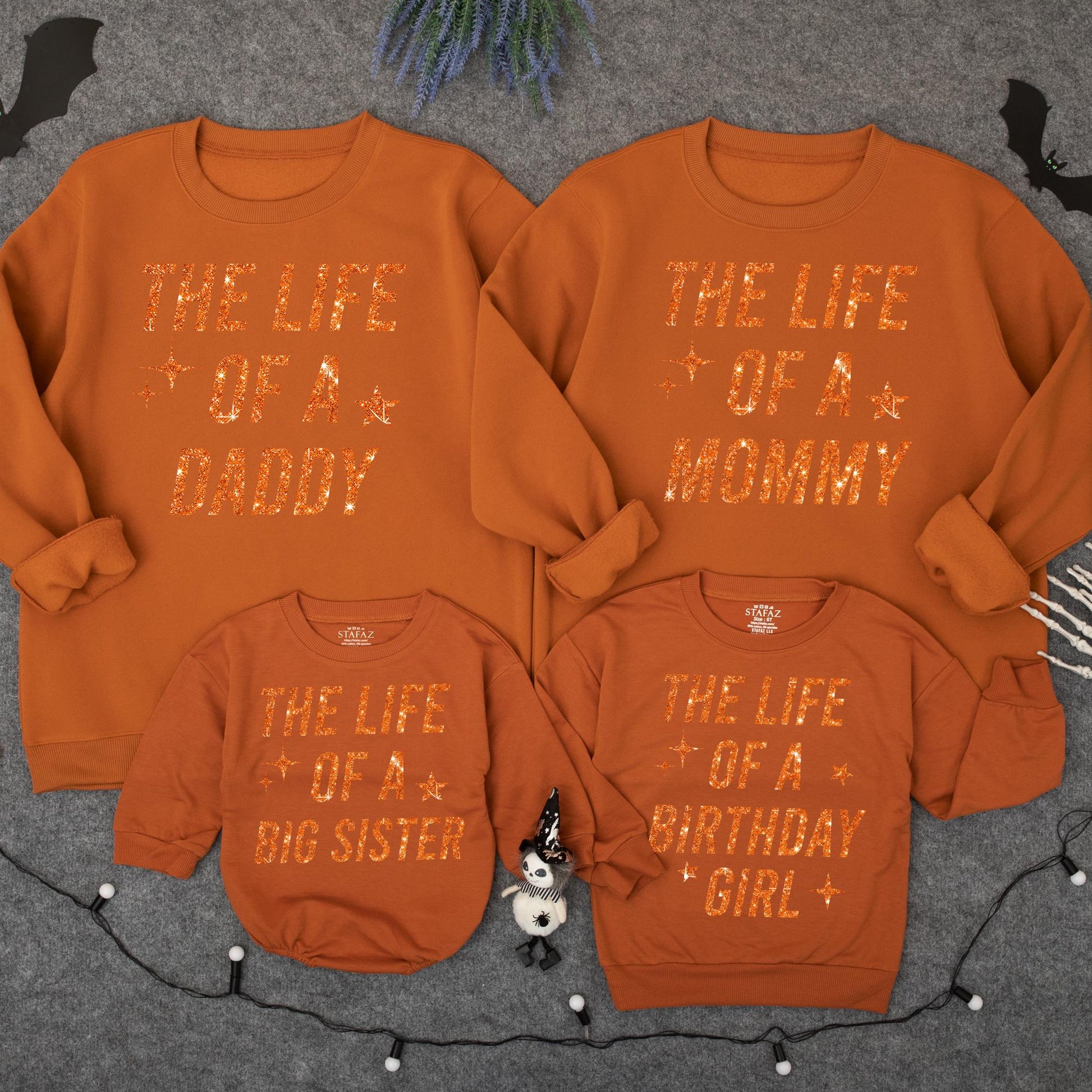 Custom The Life of a Birthday Girl Matching Family Outfits with Baby Romper and Toddler Sweatshirt perfect for Her Celebration