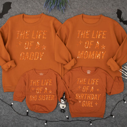 Custom The Life of a Birthday Girl Matching Family Outfits with Baby Romper and Toddler Sweatshirt perfect for Her Celebration